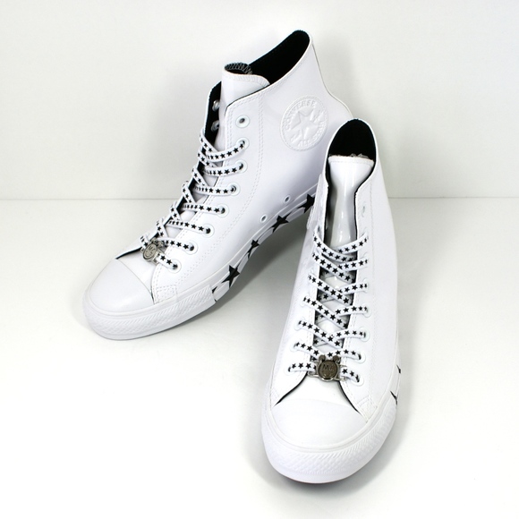 MC x Converse White Patent Leather & Stars NEW! - Picture 7 of 7